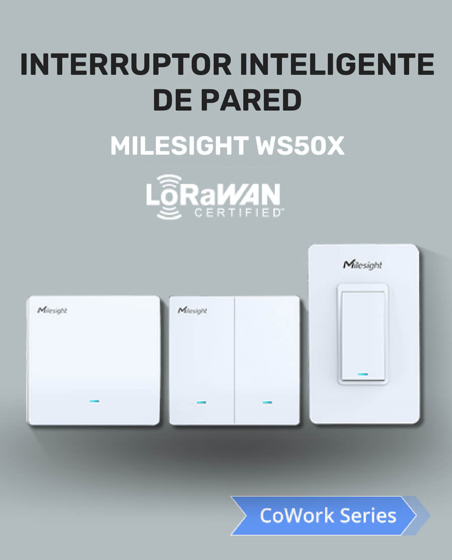 Interruptor inteligente de pared Milesight WS50X Lorawan